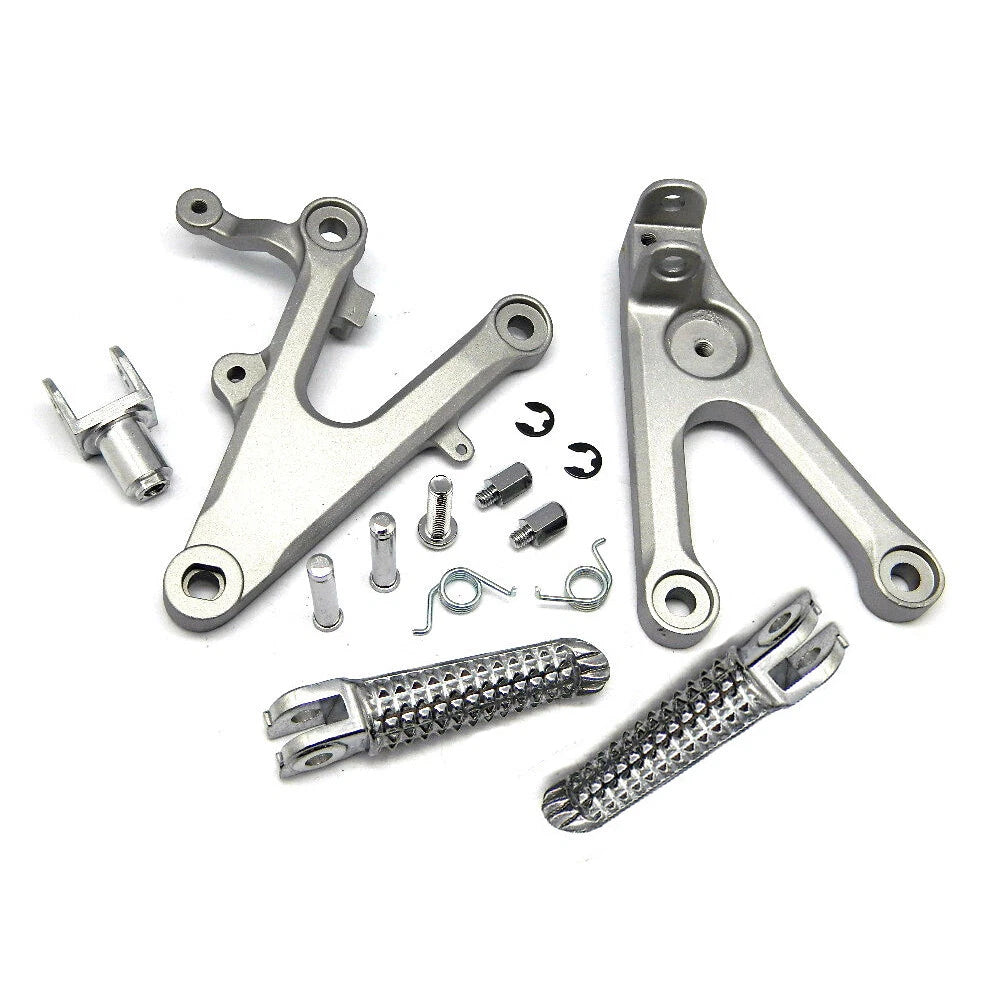 Silver Front Foot Pegs Bracket Fit For Yamaha YZF-R6 2003-2005 R6S 2006-2009