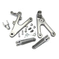 Silver Front Foot Pegs Bracket Fit For Yamaha YZF-R6 2003-2005 R6S 2006-2009