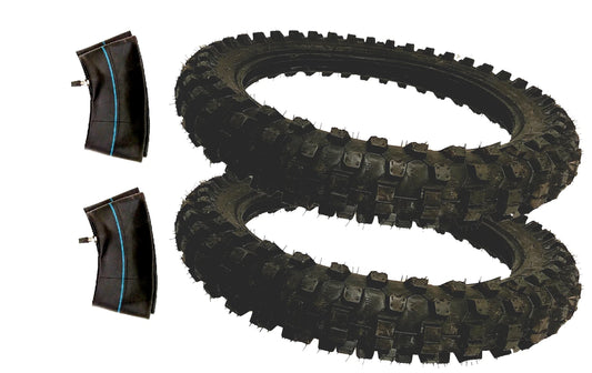 2 Pack 70/100-19 Dirt Bike Tires Tubes For Honda Yamaha KTM Kawasaki Suzuki