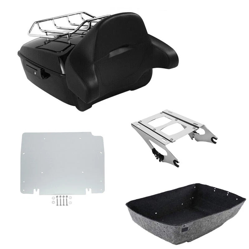 King Trunk Backrest Mount & Plate Fit For Harley Touring Road Street Glide 14-26