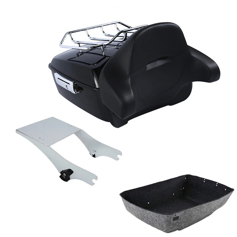 King Trunk Pad Two Up Mount Rack Fit For Harley Touring Road King 97-08 US
