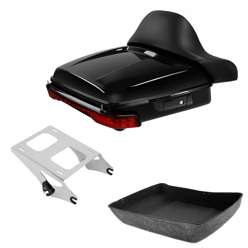 Chopped Trunk Backrest LED Lamp Mount Rack Fit For Harley Cvo Road Glide 14-2026