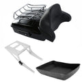 Chopped Trunk Backrest Pad Rack Two-Up Mount Fit For Harley Fat Boy 2008-17