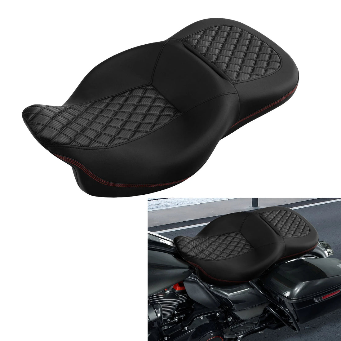 Driver Passenger Two-Up Seat Fit For Harley Touring Road King Glide 09-2023 2022