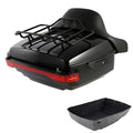 King Trunk Backrest Rack LED Light Fit For Harley Touring Cvo Road Glide 2014-26