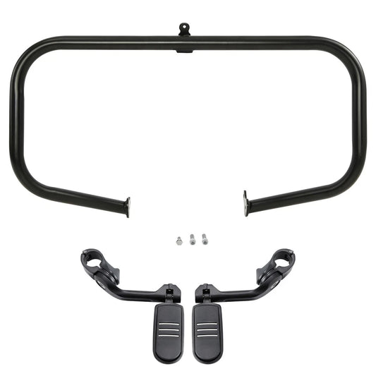 Highway Engine Guard Bar Long Angled Foot Pegs Fit For Harley Street Glide 09-24