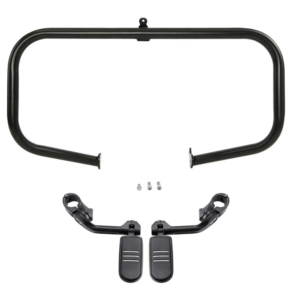 Highway Engine Guard Bar Long Angled Foot Pegs Fit For Harley Street Glide 09-24