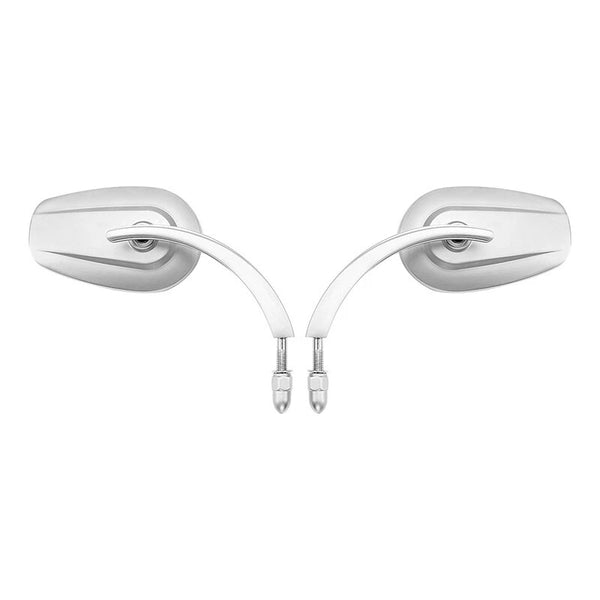 Satin Chrome Large Rear-View Mirrors Fit For Harley Touring Street Glide Softail