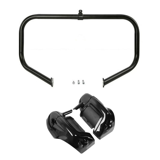 Lower Vented Leg Fairing Speaker Pods & Crash Bar Fit For Harley Road King 09-13