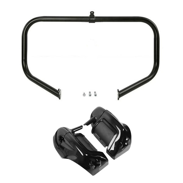 Lower Vented Leg Fairing Speaker Pods & Crash Bar Fit For Harley Road King 09-13