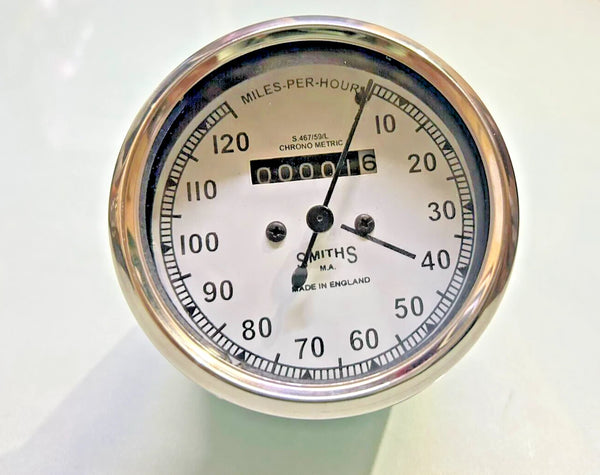Fit For BSA Enfield Ariel Replica Smiths White Speedo 120 Mph