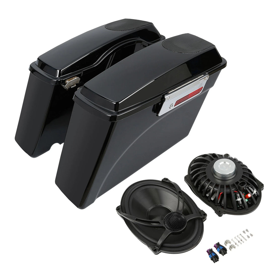 Black Hard Saddlebags & 5x7" Speakers Fit For Harley Davidson Road Glide 94-13