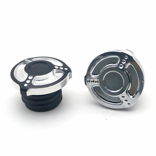 Black CNC Edge Cut Vented Gas Cap Fuel Cap For Harley Sportster XL Dyna Touring