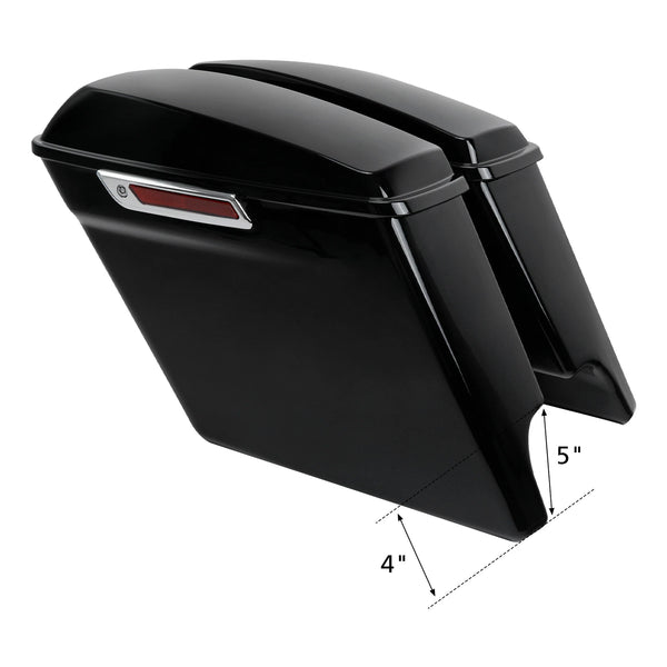 5" Stretched Hard Saddle Bags Fit For Harley Electra Street Road Glide 2014-2023