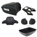 Matte Black King Trunk Speakers Backrest Mount Fit For Harley Touring 2014-2026