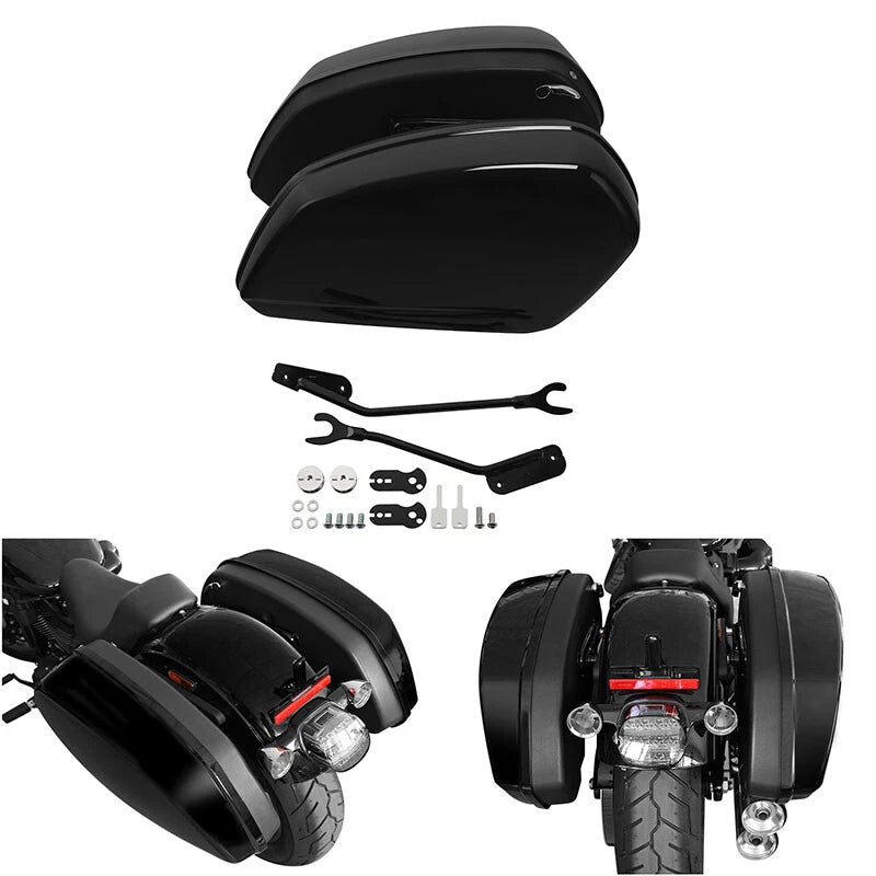 Vivid Black Saddle Bags Saddlebags Fit For Harley Low Rider ST Fxlrst 2022-2025