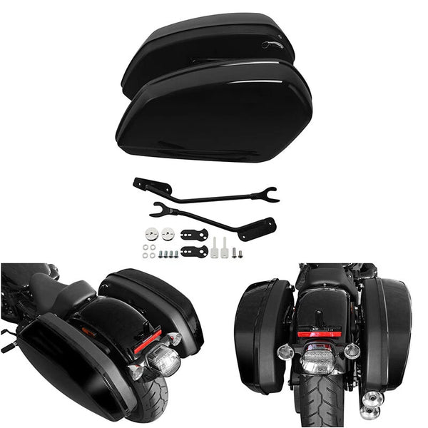 Vivid Black Saddle Bags Saddlebags Fit For Harley Low Rider ST Fxlrst 2022-2025