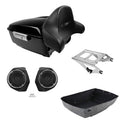 King Trunk Backrest Speakers Mount Fit For Harley Touring Cvo Street Glide 14-26