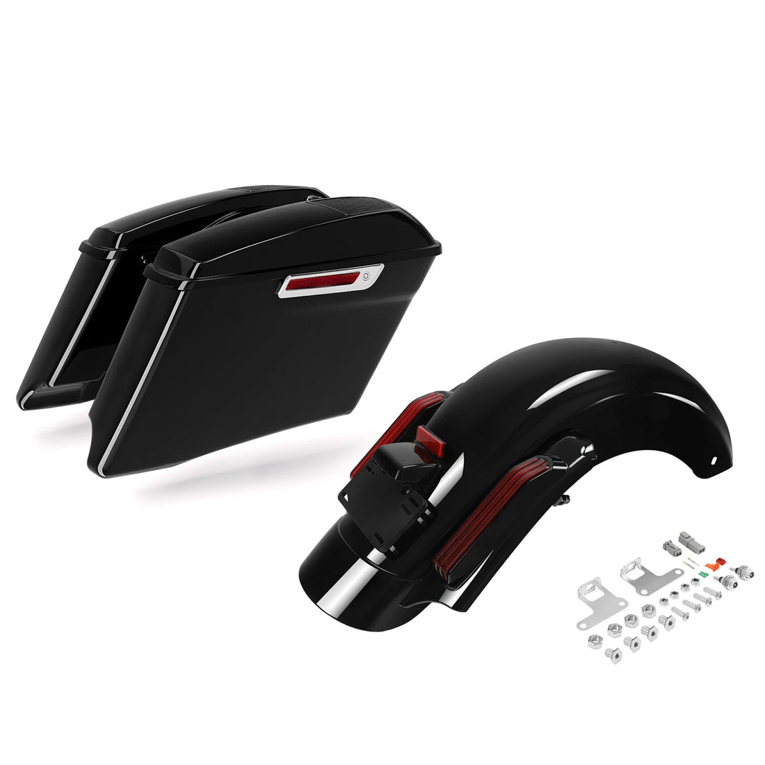 4" Stretched Saddlebag Speaker Cutout Rear Fender Fit For Harley Touring 2014-23