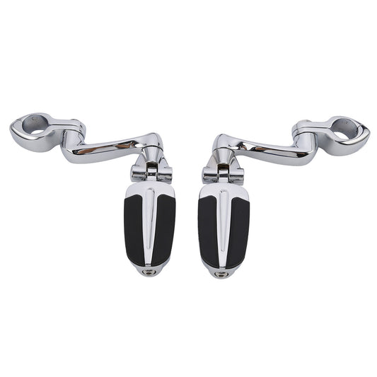 Chrome 1 1/4" Highway Engine Guard Foot Pegs Mount Fit For Harley Softail Deluxe