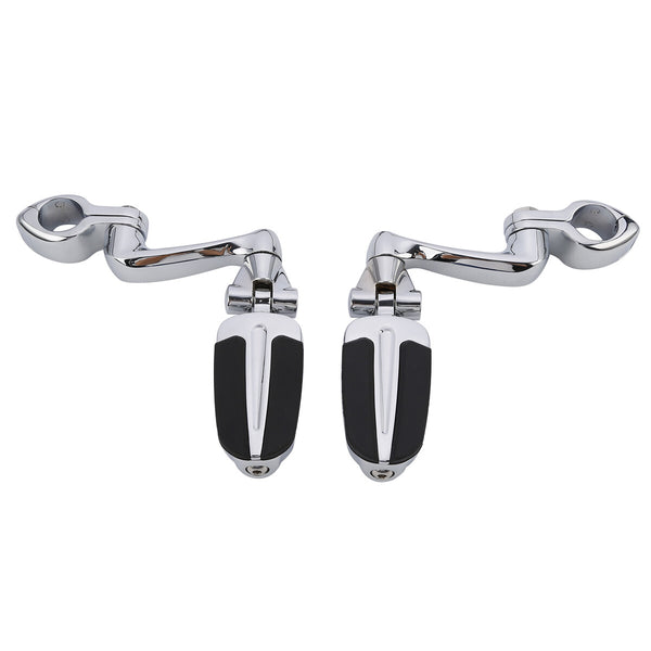 Chrome 1 1/4" Highway Engine Guard Foot Pegs Mount Fit For Harley Softail Deluxe