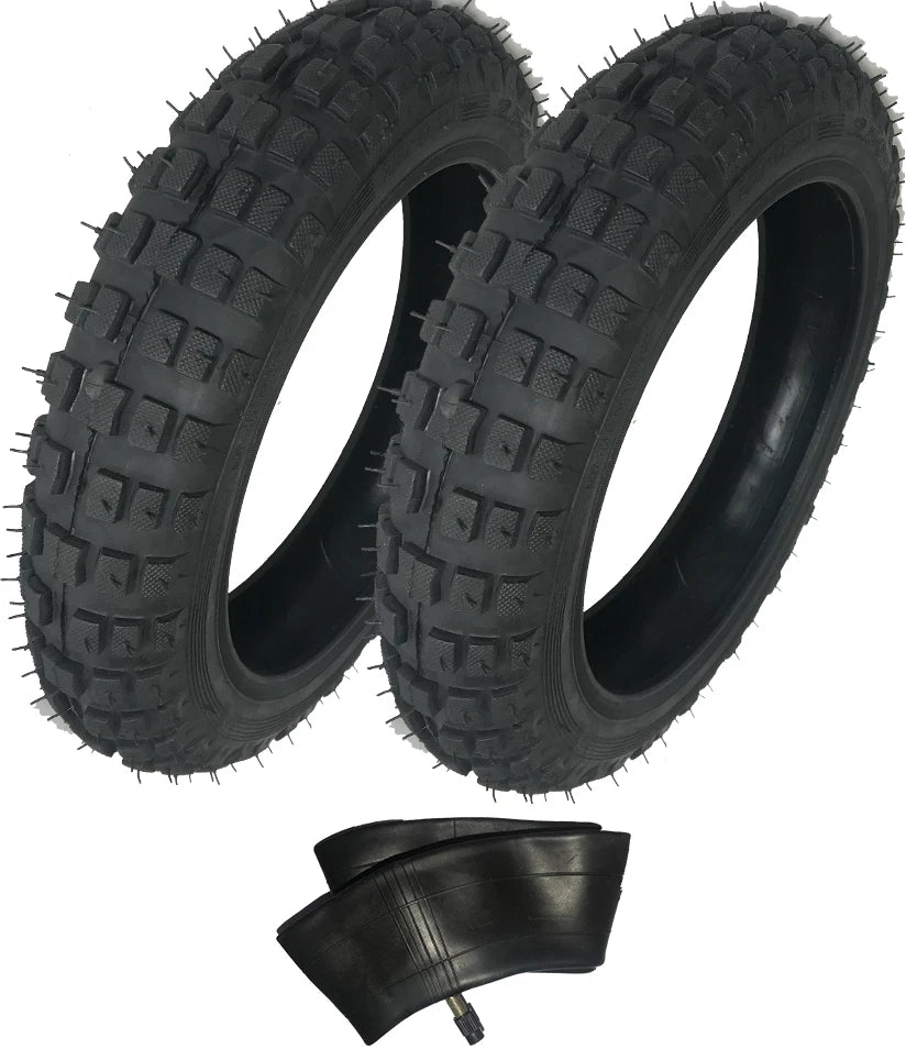 Pair OF HD Tires + 1 Tube Straight Stem 2.50-10 2.50X10 For Yamaha Peewee 50 10"