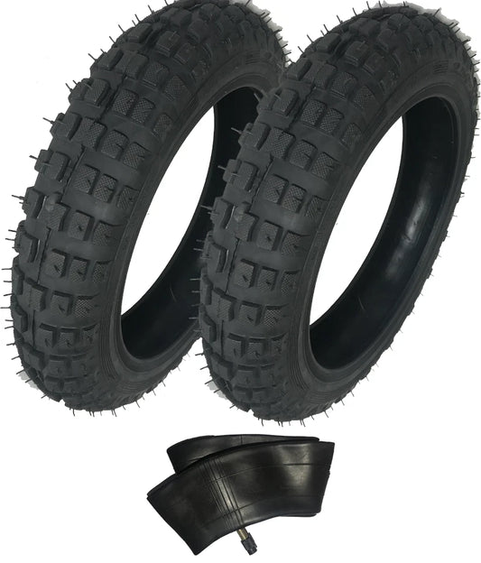 Pair OF HD Tires + 1 Tube Straight Stem 2.50-10 2.50X10 For Yamaha Peewee 50 10"