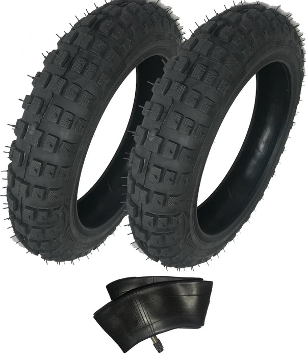 Pair OF HD Tires + 1 Tube Straight Stem 2.50-10 2.50X10 For Yamaha Peewee 50 10"