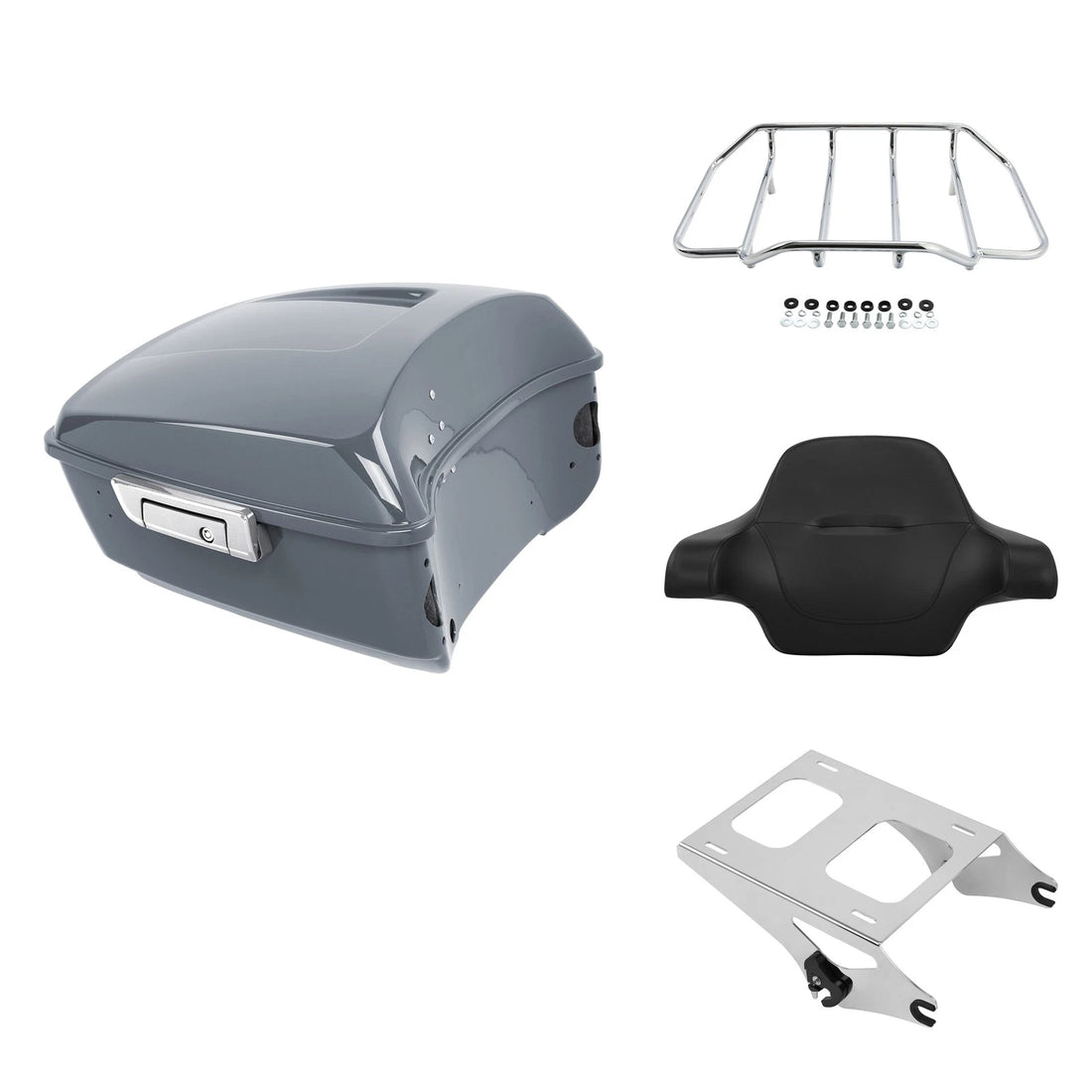 King Trunk Backrest Rack Mount Fit For Harley Touring Flhxse 14-26 Gunship Gray