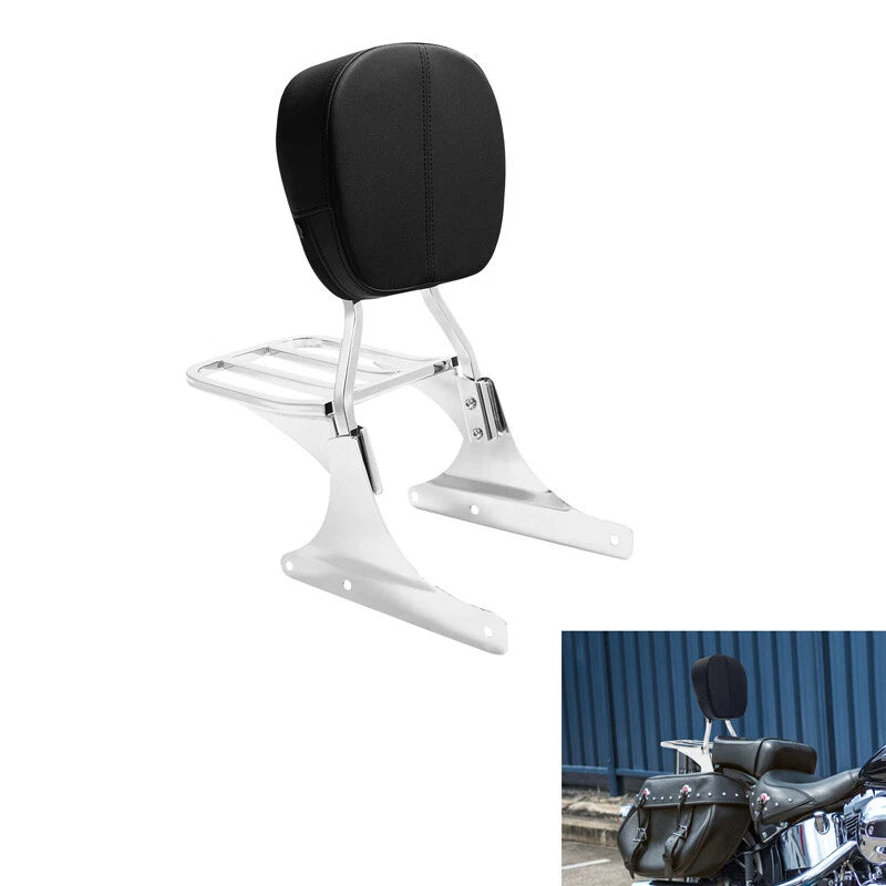 Sissy Bar Backrest Luggage Rack Fit For Harley Heritage Softail Flst Fat Boy New