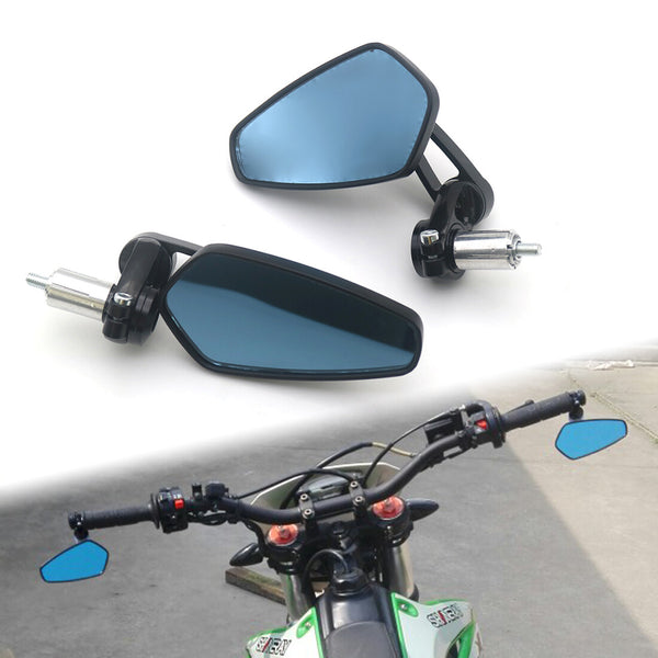 Motorcycle 7/8" Black Billet Aluminum Bar End Rearview Side Mirror For Honda