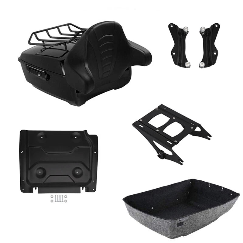 King Trunk Backrest Mount Plate Docking Kit Fit For Harley Touring Flhr 2014-26