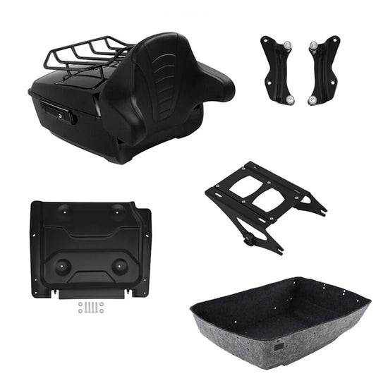 King Trunk Backrest Mount Plate Docking Kit Fit For Harley Touring Flhr 2014-26
