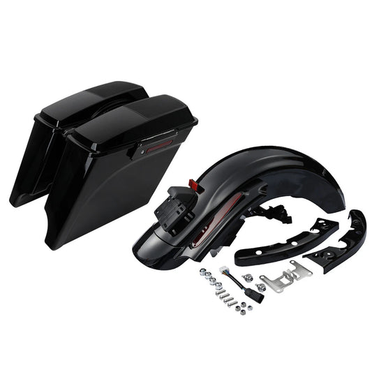 5" Stretched Saddlebags Speaker Lid & Rear Fender Fit For Harley Touring 09-2013
