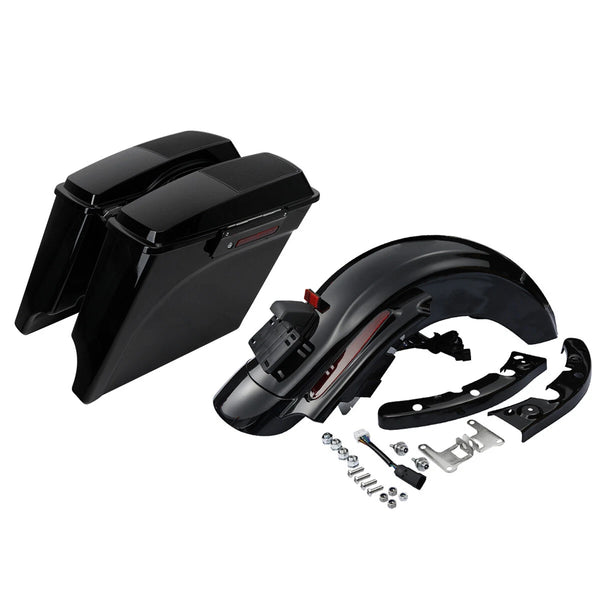 5" Stretched Saddlebags Speaker Lid & Rear Fender Fit For Harley Touring 09-2013