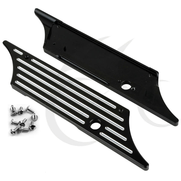 Black Hard Saddlebags Bags Latches Covers Face Fit For Harley Touring 1993-2013