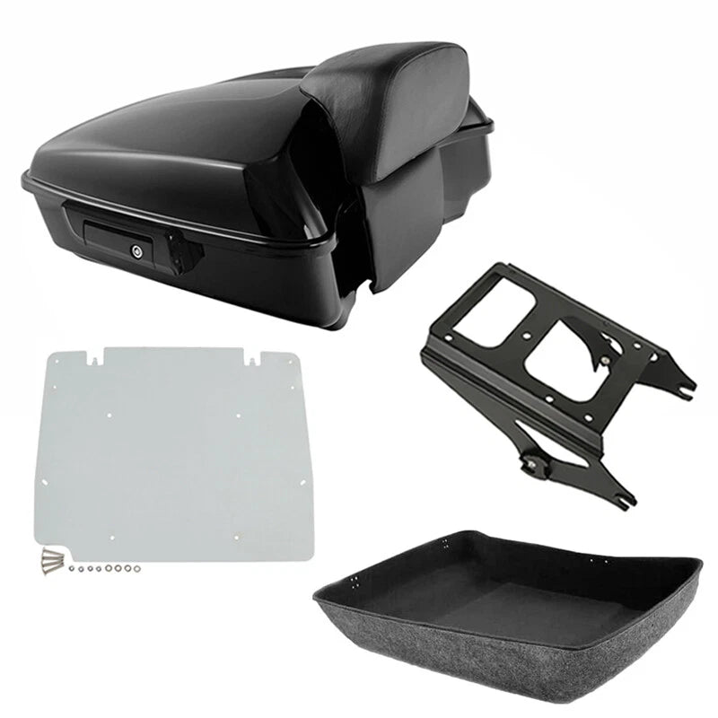 Chopped Trunk Pad Mount Rack Base Plate Fits For Harley Touring Road King 09-13