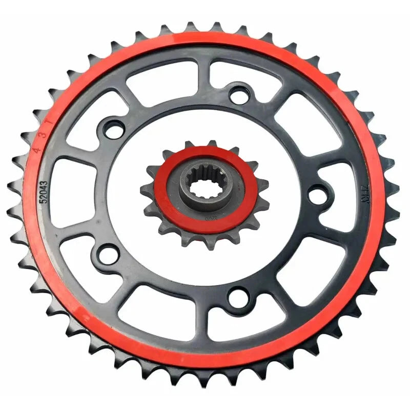 520 15 Teeth 43Teeth Motorcycle Front Rear Sprocket Pinion For Kove 500 X Red