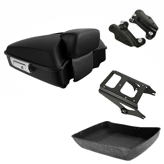 Chopped Trunk Backrest Pad Mount Rack Docking Kit Fit For Harley Touring 09-13