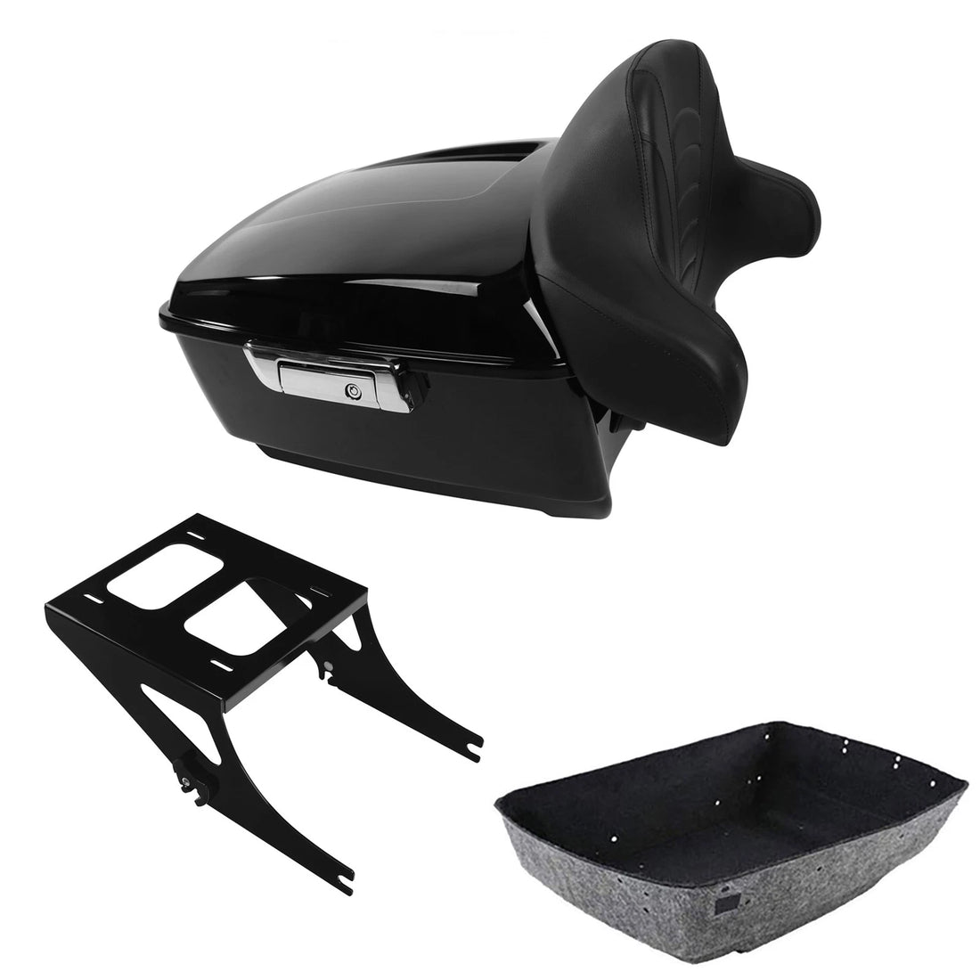 King Trunk Luggage Mount Rack Backrest Pad Fit For Harley Fat Boy Flstf 08-2017