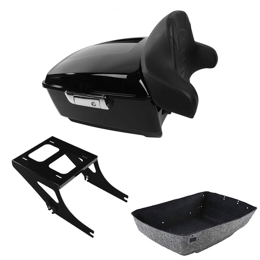 King Trunk Luggage Mount Rack Backrest Pad Fit For Harley Fat Boy Flstf 08-2017
