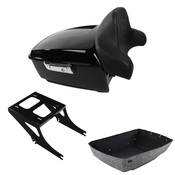 King Trunk Luggage Mount Rack Backrest Pad Fit For Harley Fat Boy Flstf 08-2017