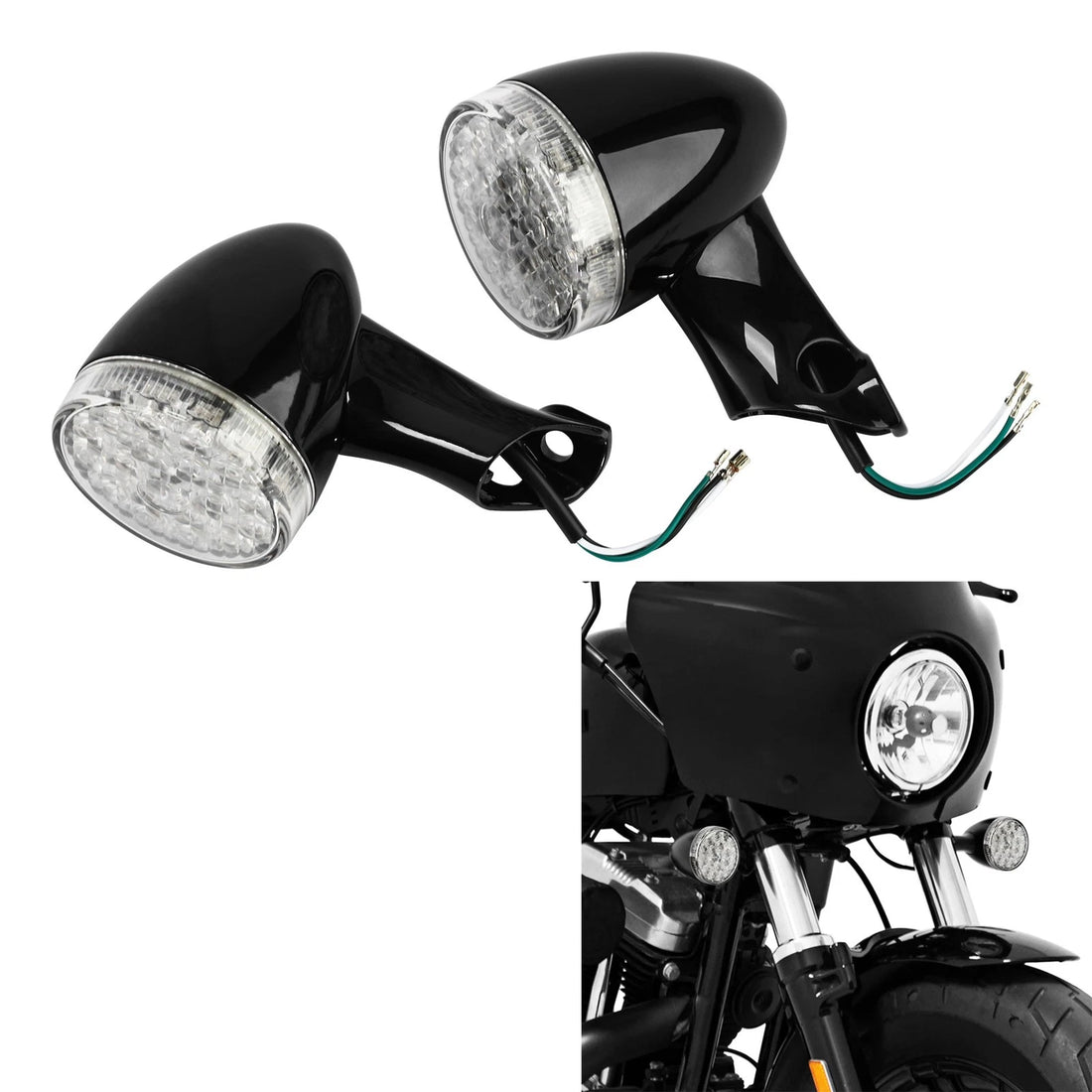 Front Turn Signal LED Lights Fit For Harley Sportster XL48 XL1200X 2016-2022