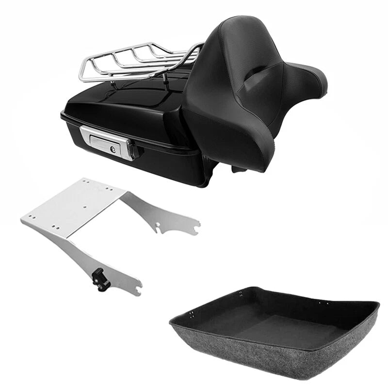 10.7" Chopped Trunk Backrest Top Rack Mount For Harley Touring Road King 97-08