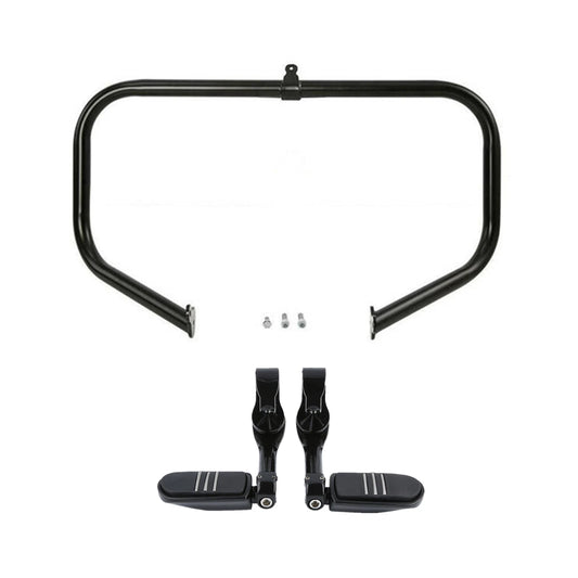 Engine Crash Bar Long Angled Foot Pegs Fit For Harley Touring Street Glide 09-24