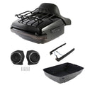King Trunk Backrest Rack LED Light Speaker Fit For Harley Cvo Street Glide 14-26