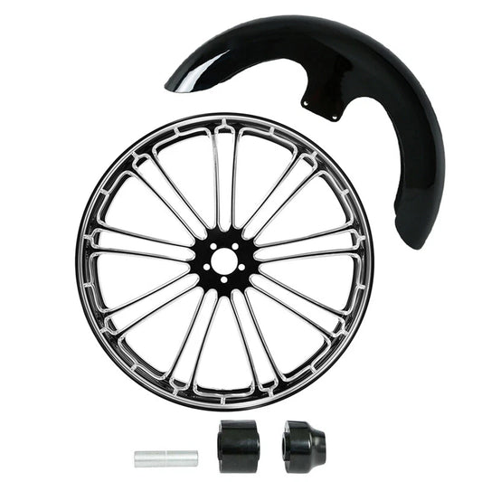 23" Front Wheel Rim Single Disc Hub Fender Fit For Harley Road Glide ABS '97-'21