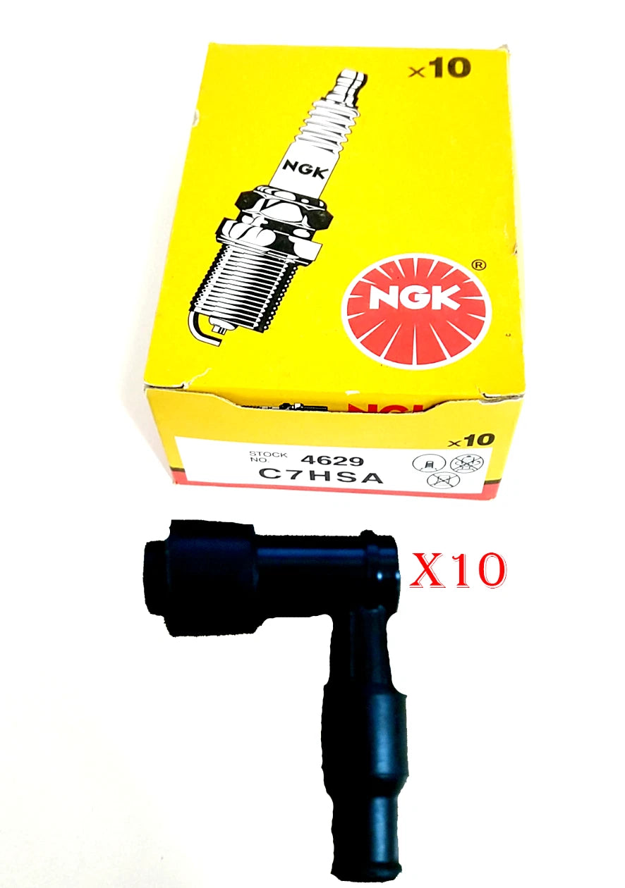 Shop Set OF 10 Spark Plug + Caps Yamaha TTR125 Bike Youth Sparkplug New C7HSA