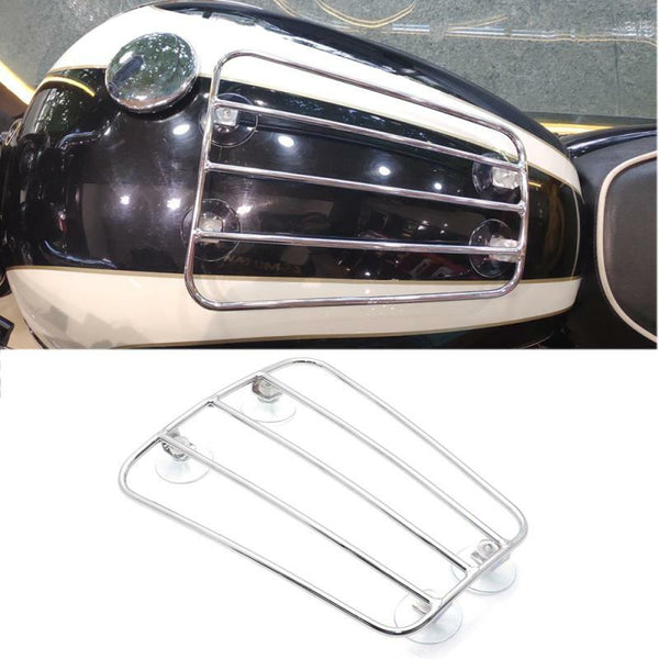 Universal Motorcycle Chrome Steel Fuel Gas Tank Parcel Rack For Harley Triumph