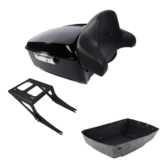 King Trunk Mount Rack Backrest Fit For Harley Fat Boy 2008-2017 15